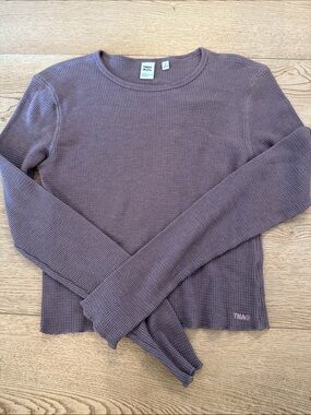 TNA Long Sleeve Waffle Knit Top - Mauve Purple